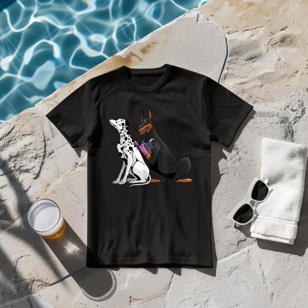 Cool Tattoo Artist For Men Women Kids Dalmatian Doberman Dog T-Shirt