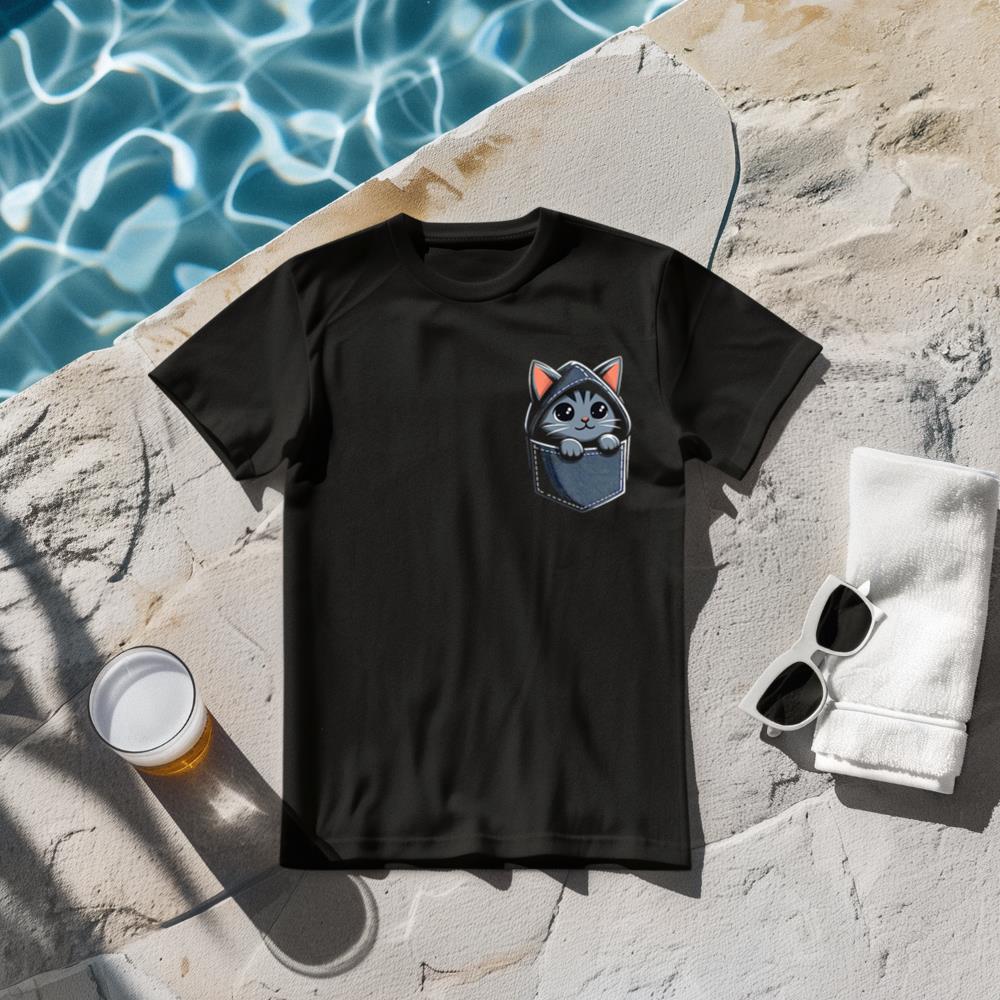 shirt with cat in pocket, cat shirts, Funny cat, cute cats T-Shirt