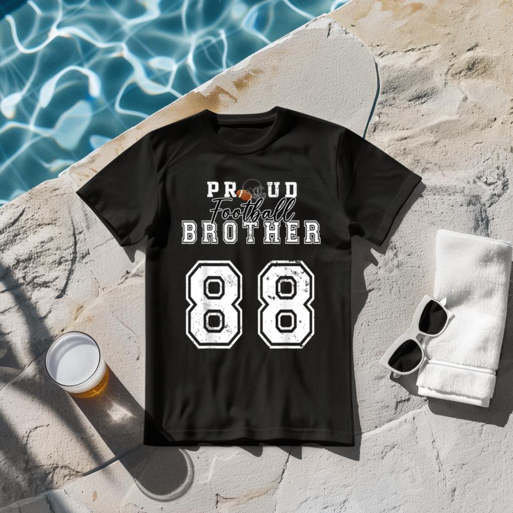 Custom Proud Football Brother Number 88 Personalized Men Boy T-Shirt