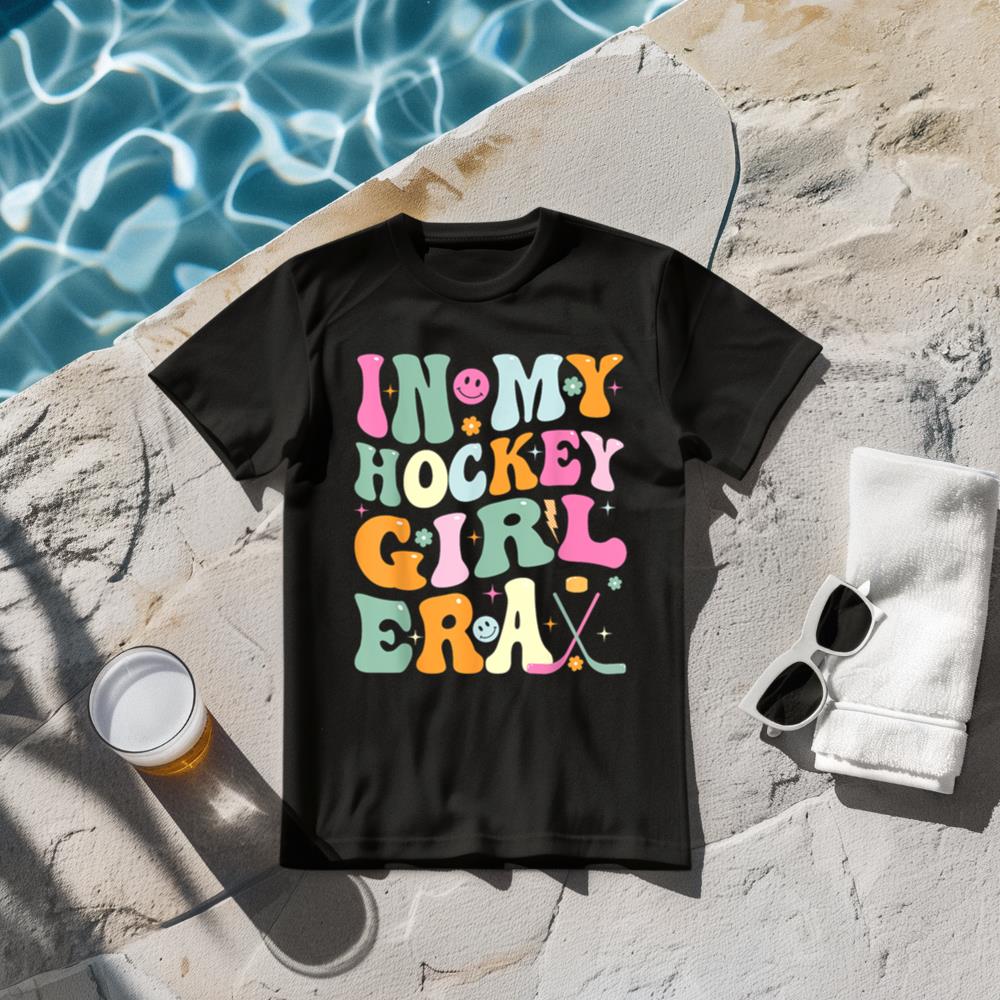 In My Hockey Girl Era Groovy Ice Hockey Girls Kids Women T-Shirt