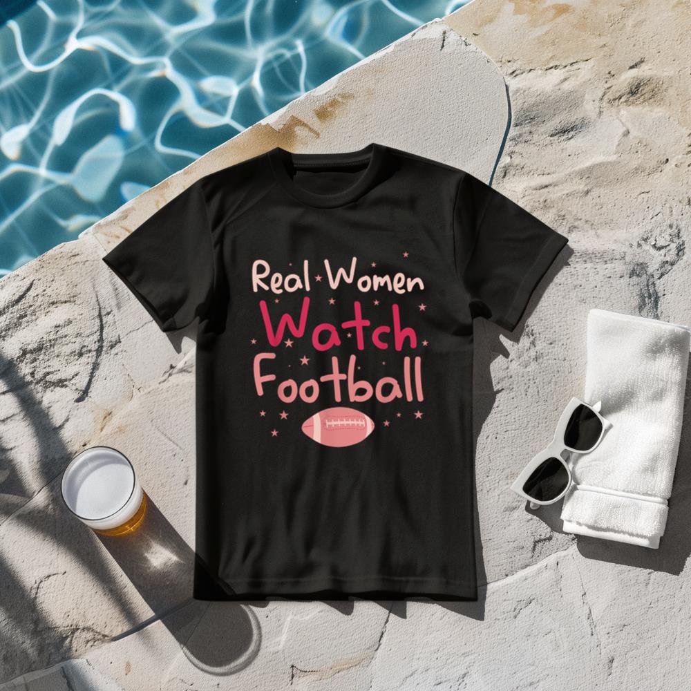 Real Women Watch Football Rugby Lineman Fan T-Shirt