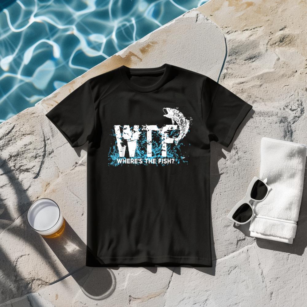Funny WTF Where Is The Fish Fishing Fishermen Vintage Shirt T-Shirt