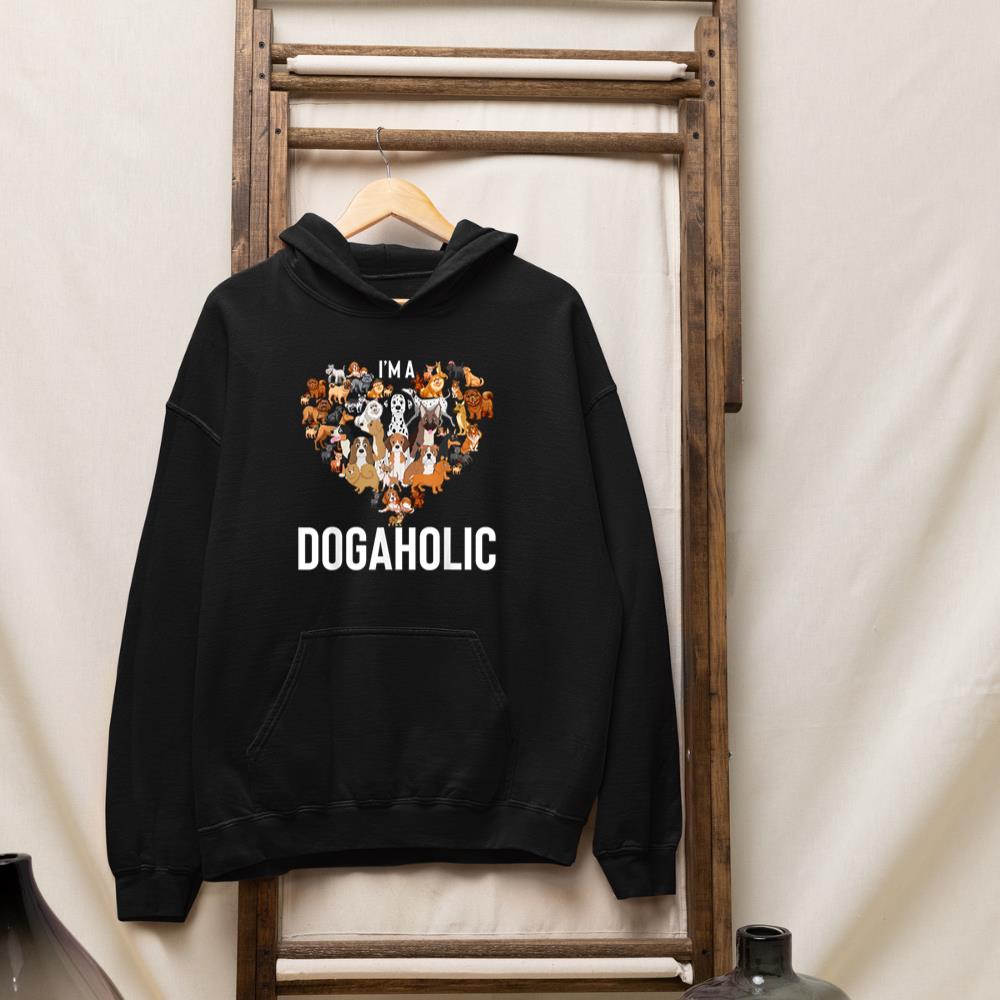 Funny Dogs Art Tee I'm Dogaholic Apparel Hoodie