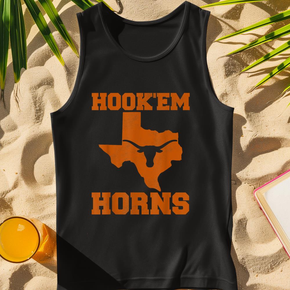 Funny Hooku2019em Horns Texas State Proud Texans Orange Tank Top