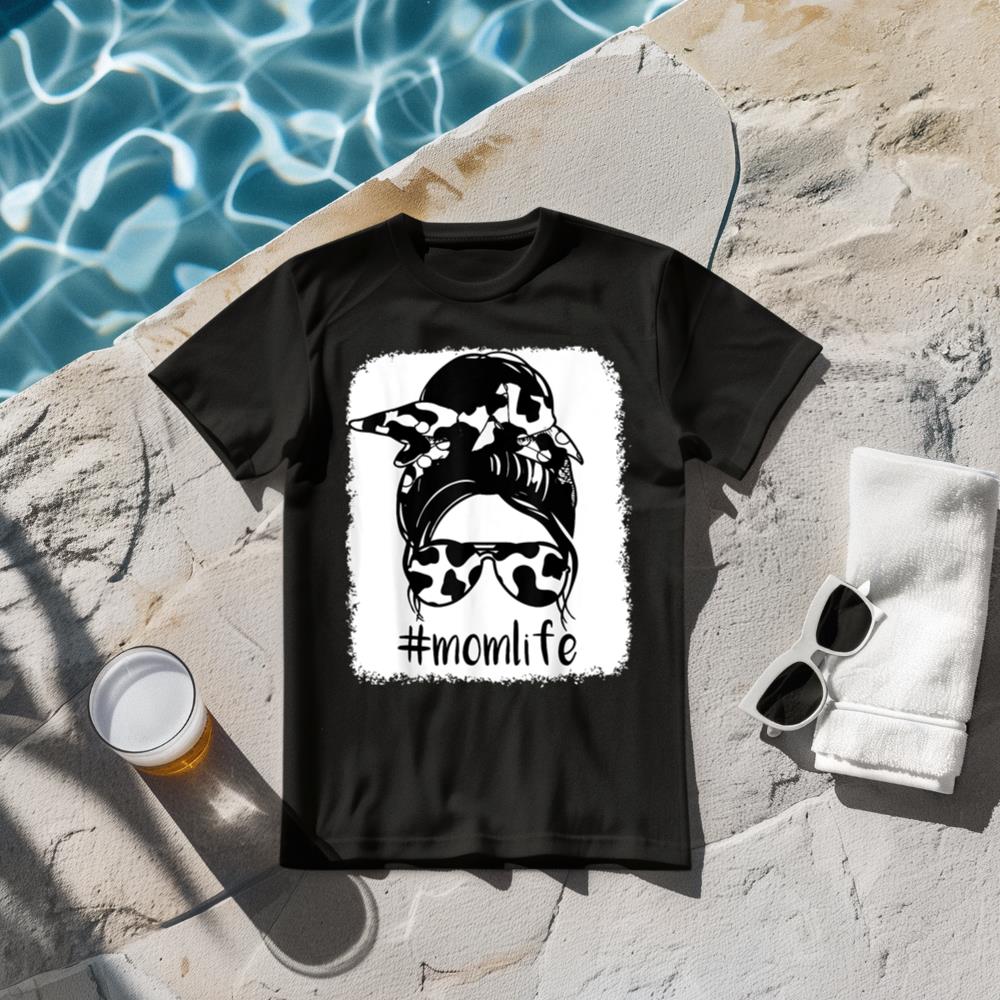 Cow-Print T Shirt Women Mom-Life Farm Heifer Mama Mother Day T-Shirt