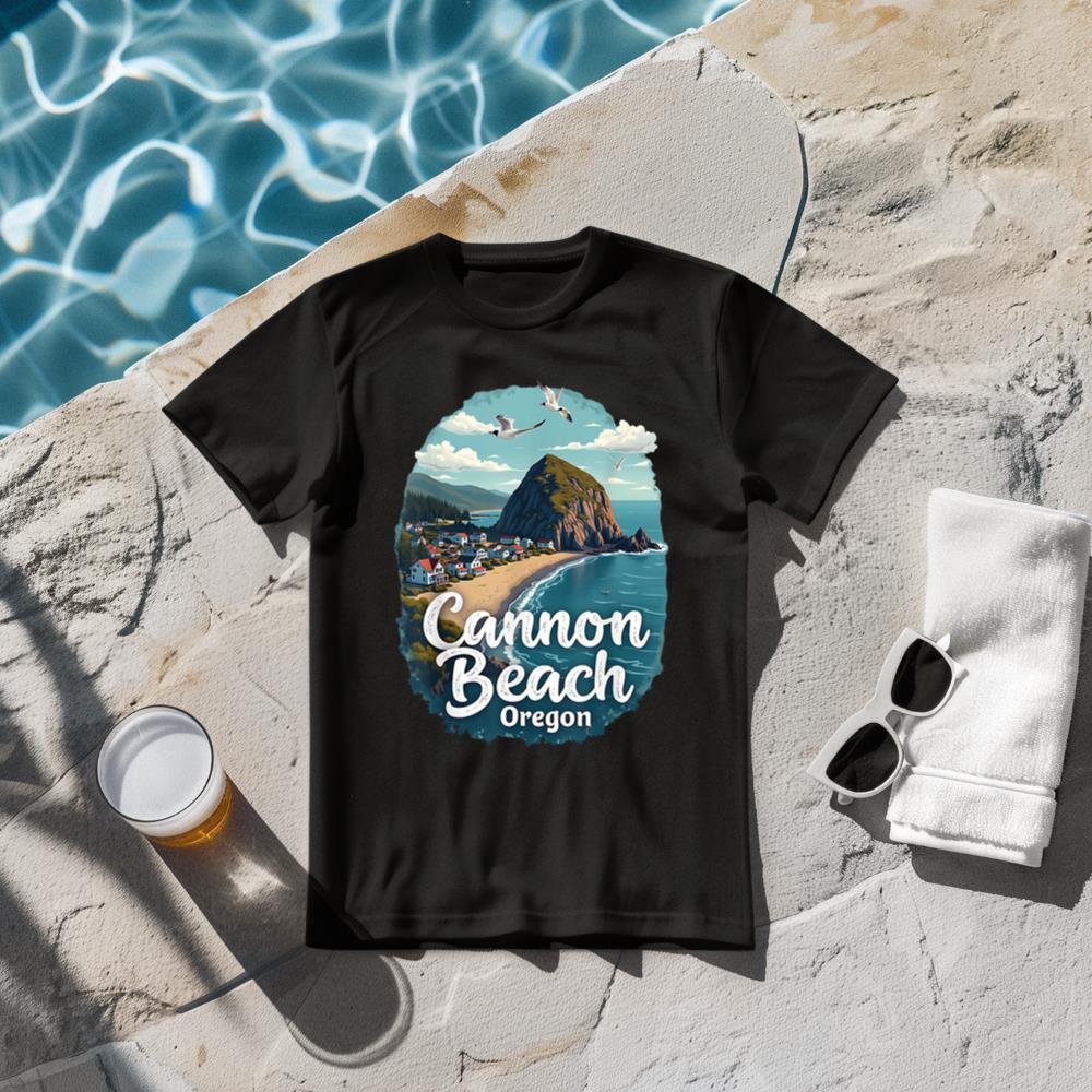 Scenic Coastal Destination Cannon Beach Oregon T-Shirt