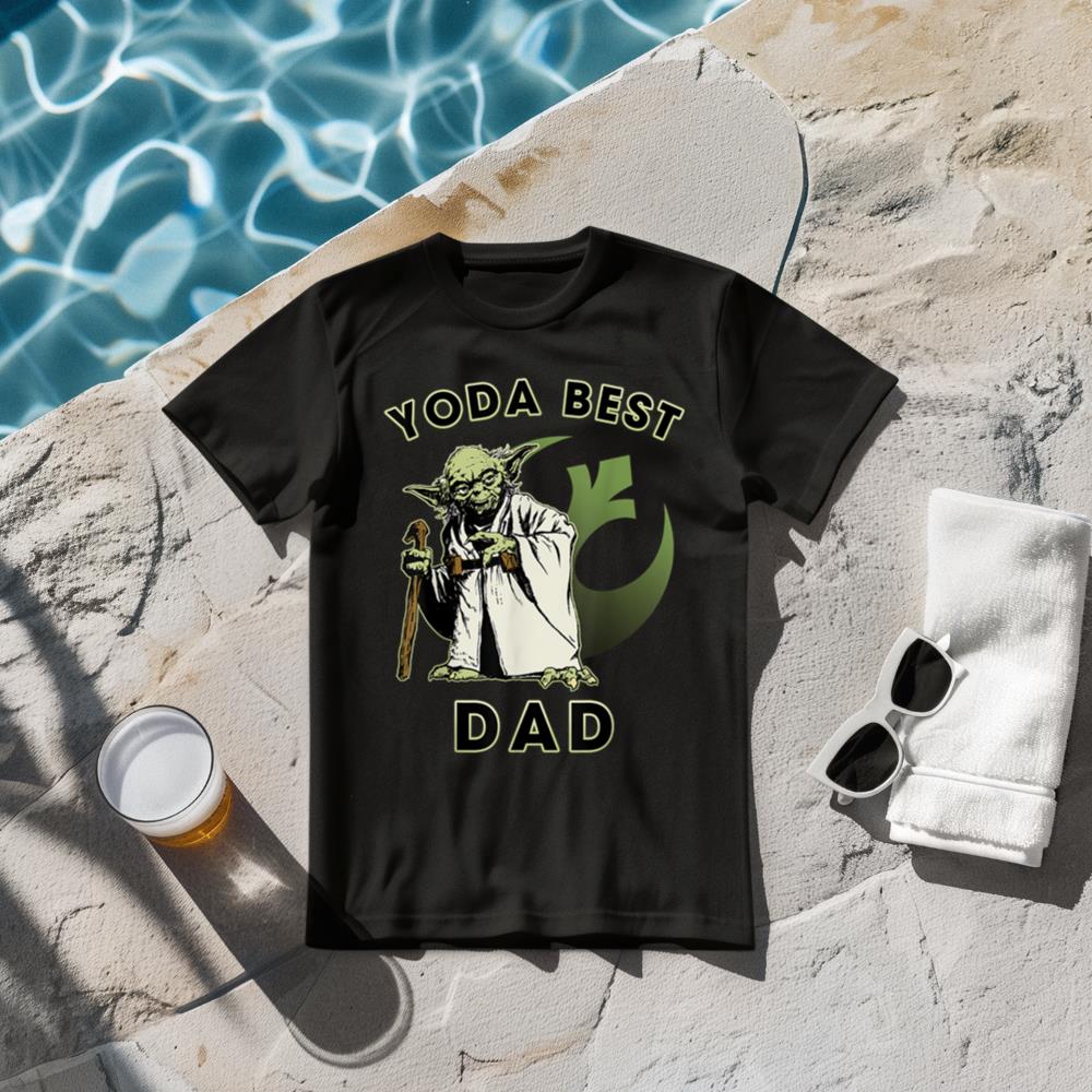 Star Wars Yoda Best Dad Rebel Logo T-Shirt