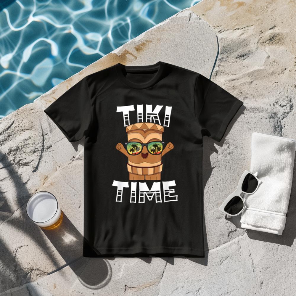 Tiki Time Hawaiian Vacation Hawaii Beach Resort Kids Boys T-Shirt