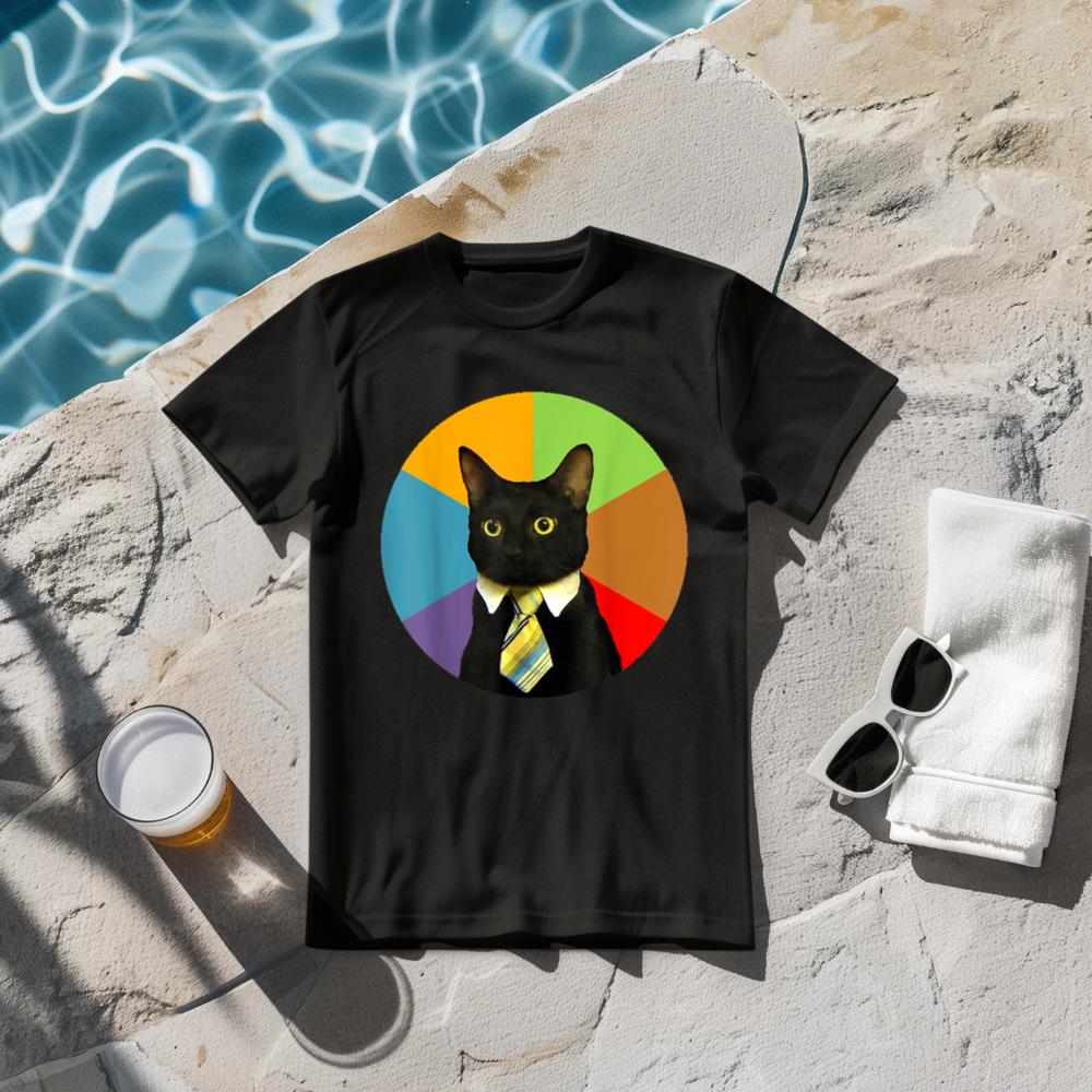 Business cat kitten wear tie kid t-shirt kitty lover gift T-Shirt