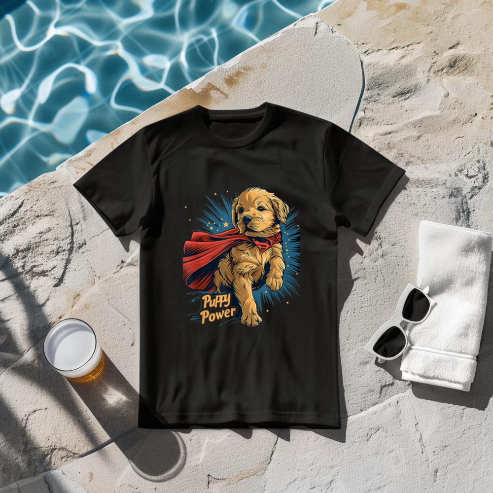 Golden Retriever Puppy Power Superhero for Dog Lover Parent T-Shirt