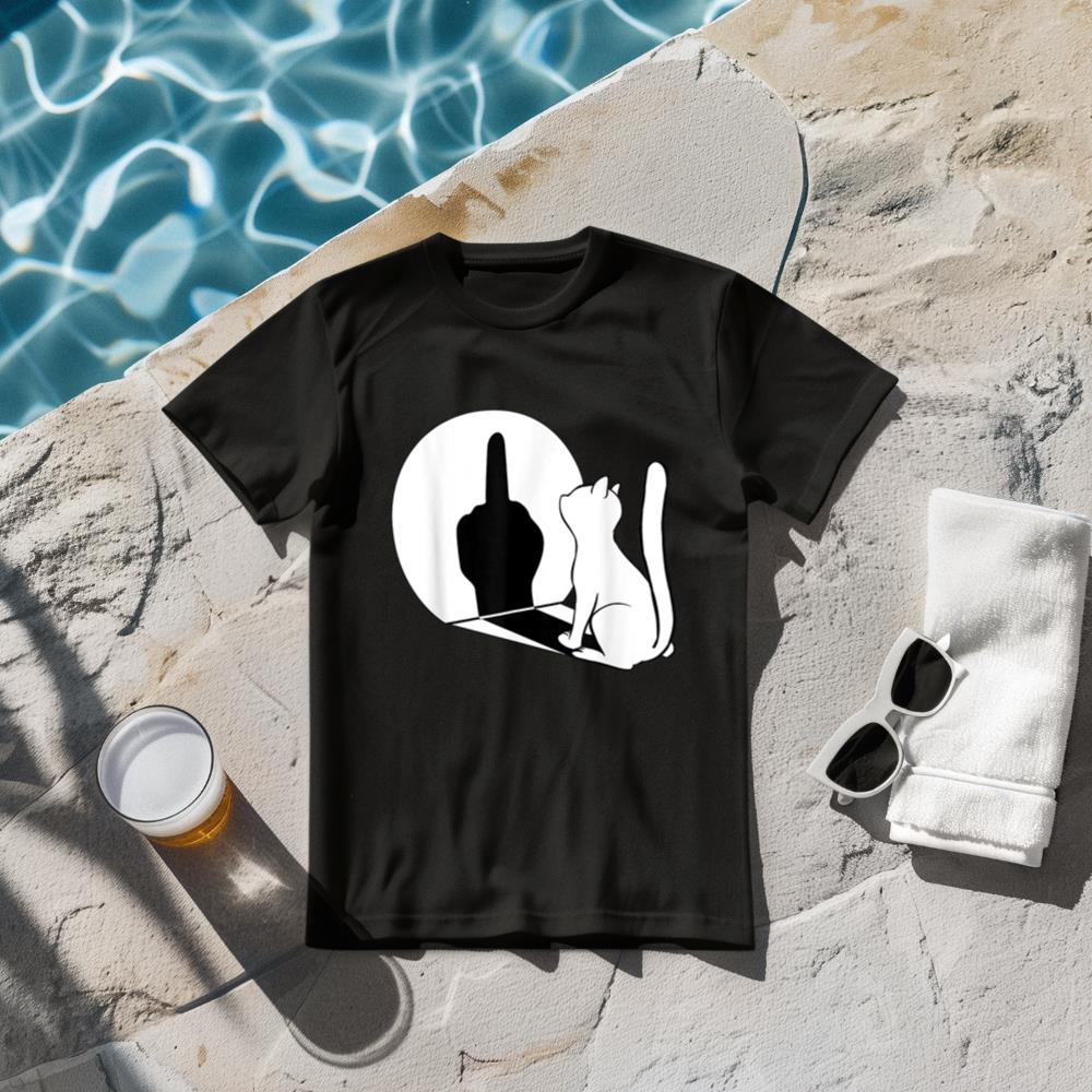 Middle Finger Cat Statement Funny Cat Gift T-Shirt