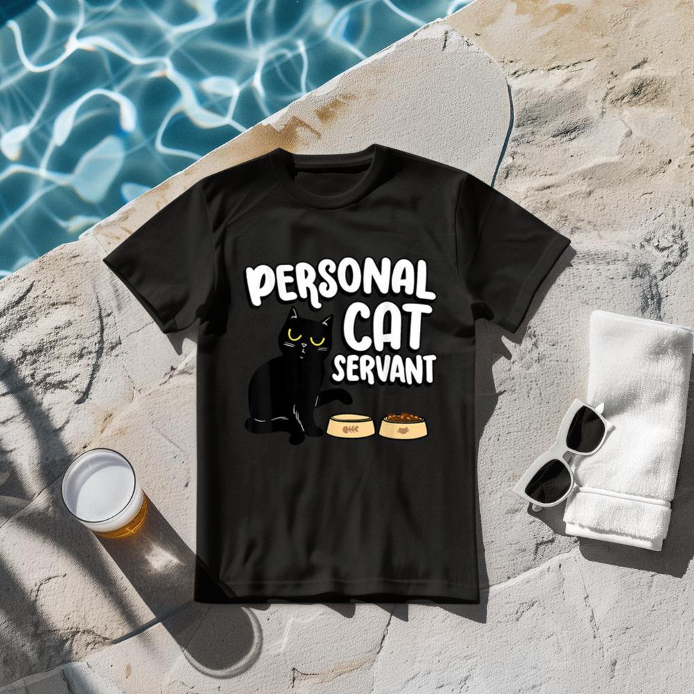 Personal Cat Servant Cat Food Eater Funny Fur Kitten T-Shirt