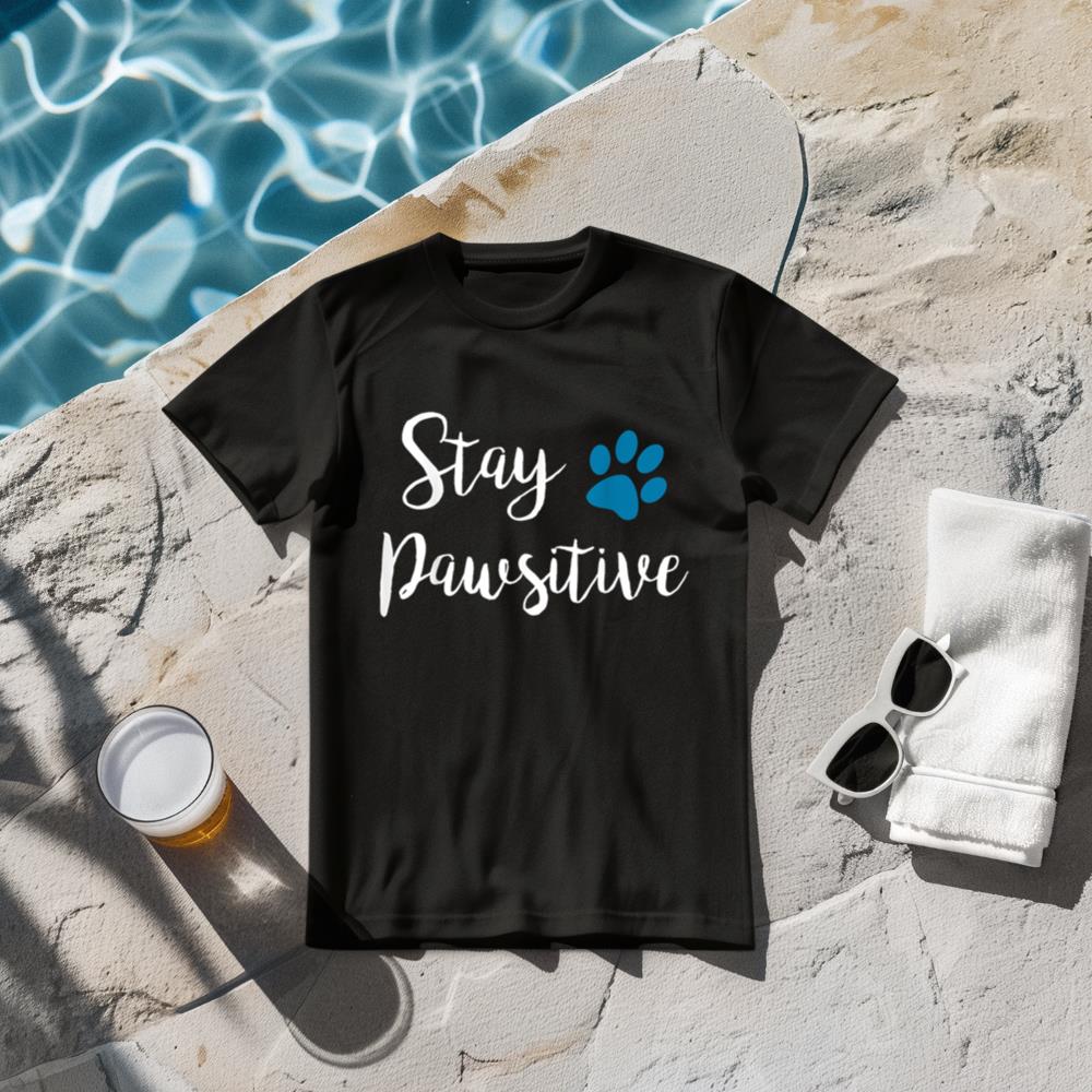 Stay Pawsitive Cute Kitty Puppy Paw Pet Cat Owner Dog Lover T-Shirt
