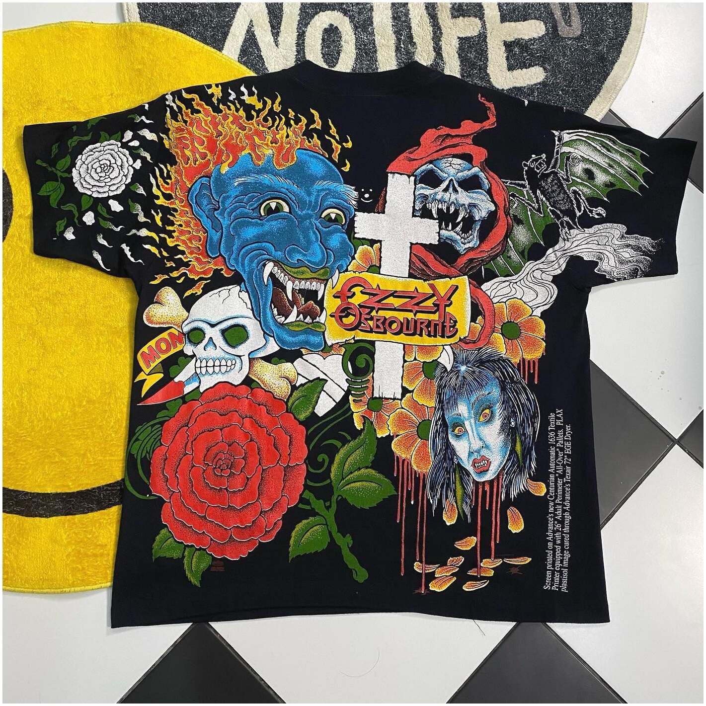 1992 Ozzy Osbourne Tattoo Shirt Vintage Black Ozzy Osbourne Merch Gifts For Dad Gifts For Fans