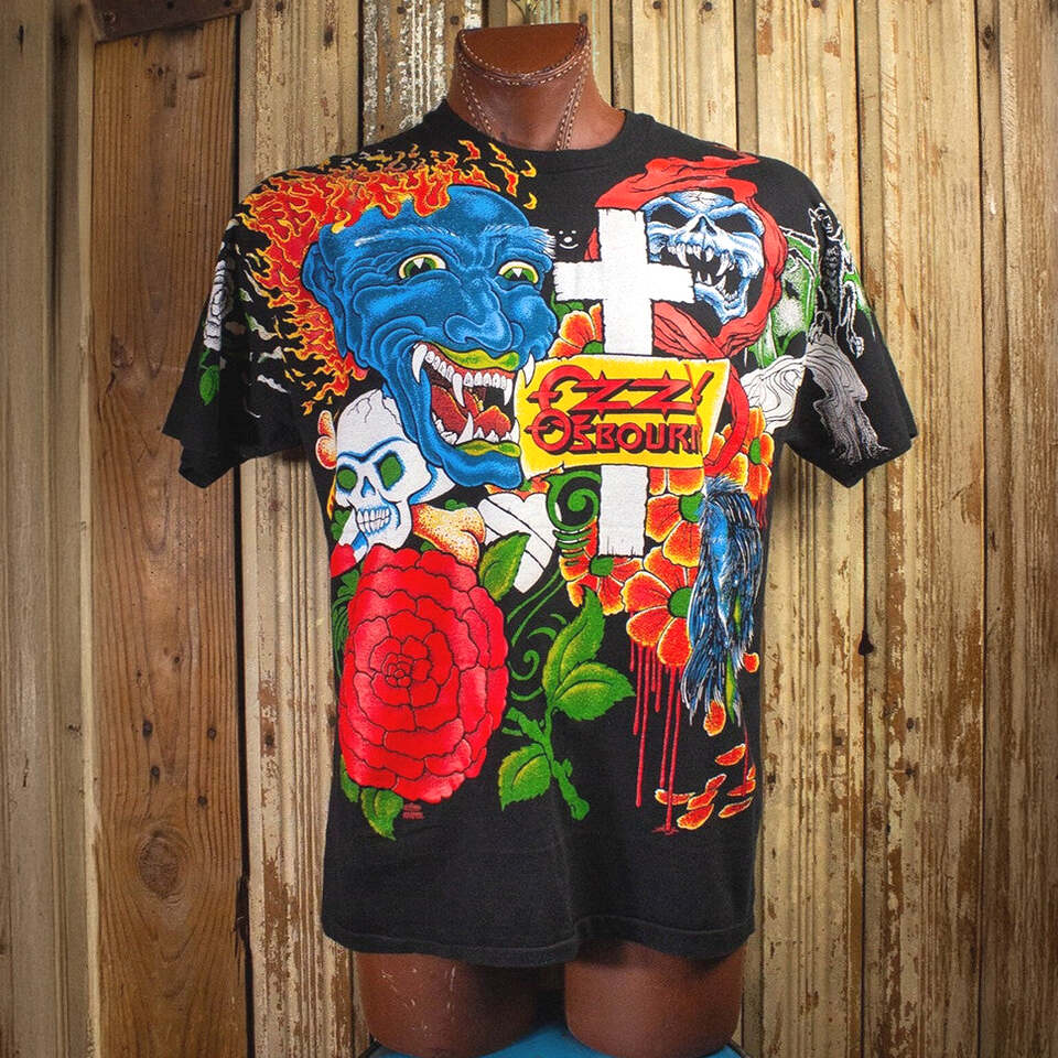 1992 Ozzy Osbourne Tattoo Shirt Vintage Black Ozzy Osbourne Merch Gifts For Fans Gifts For Him