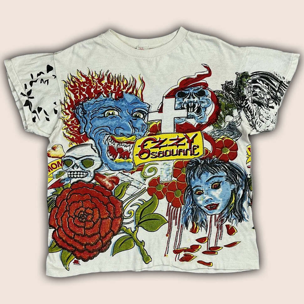 1992 Ozzy Osbourne Tattoo Sweater Vintage White Ozzy Osbourne Merch Gifts For Dudes