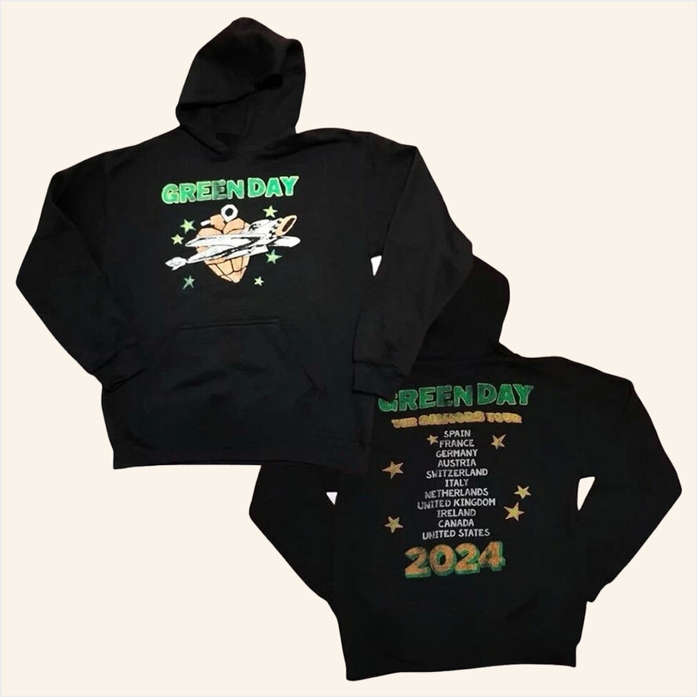 2024 Grenade Black Hoodie Green Day SAVIORS Tour Merch Birthday Gift Ideas Christmas Presents