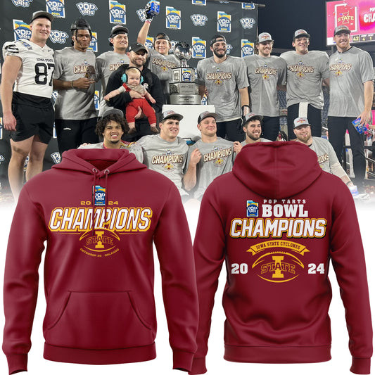 2024 Pop Tarts Bowl Champions Iowa State Football Hoodie Best Gifts For Football Fans