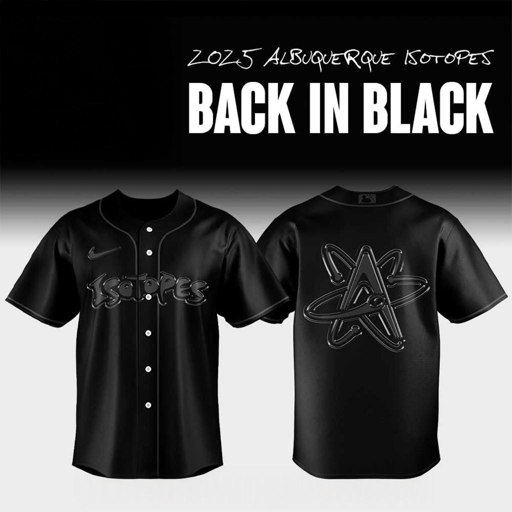 2025 Albuquerque Isotopes Back In Black Jersey Albuquerque Isotopes Merch Gifts For Fans