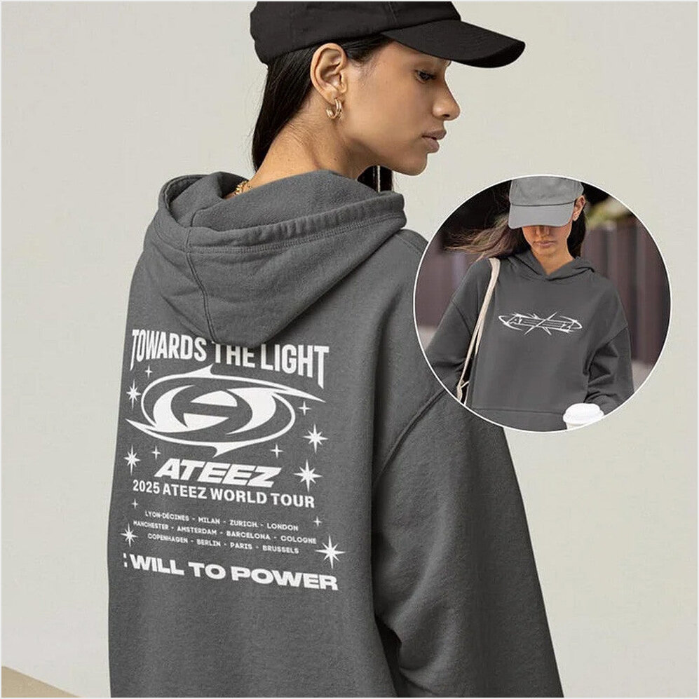 2025 Ateez Towards The Light Will to Power Europe World Tour Hoodie Ateez Merch Her Gifts
