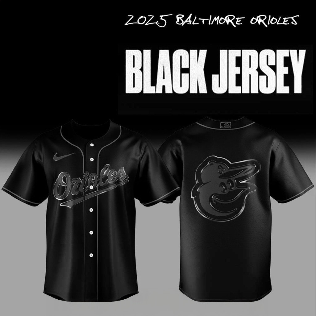 2025 Baltimore Orioles Back In Black Jersey Baltimore Orioles Merch Gifts For Baseball Lovers