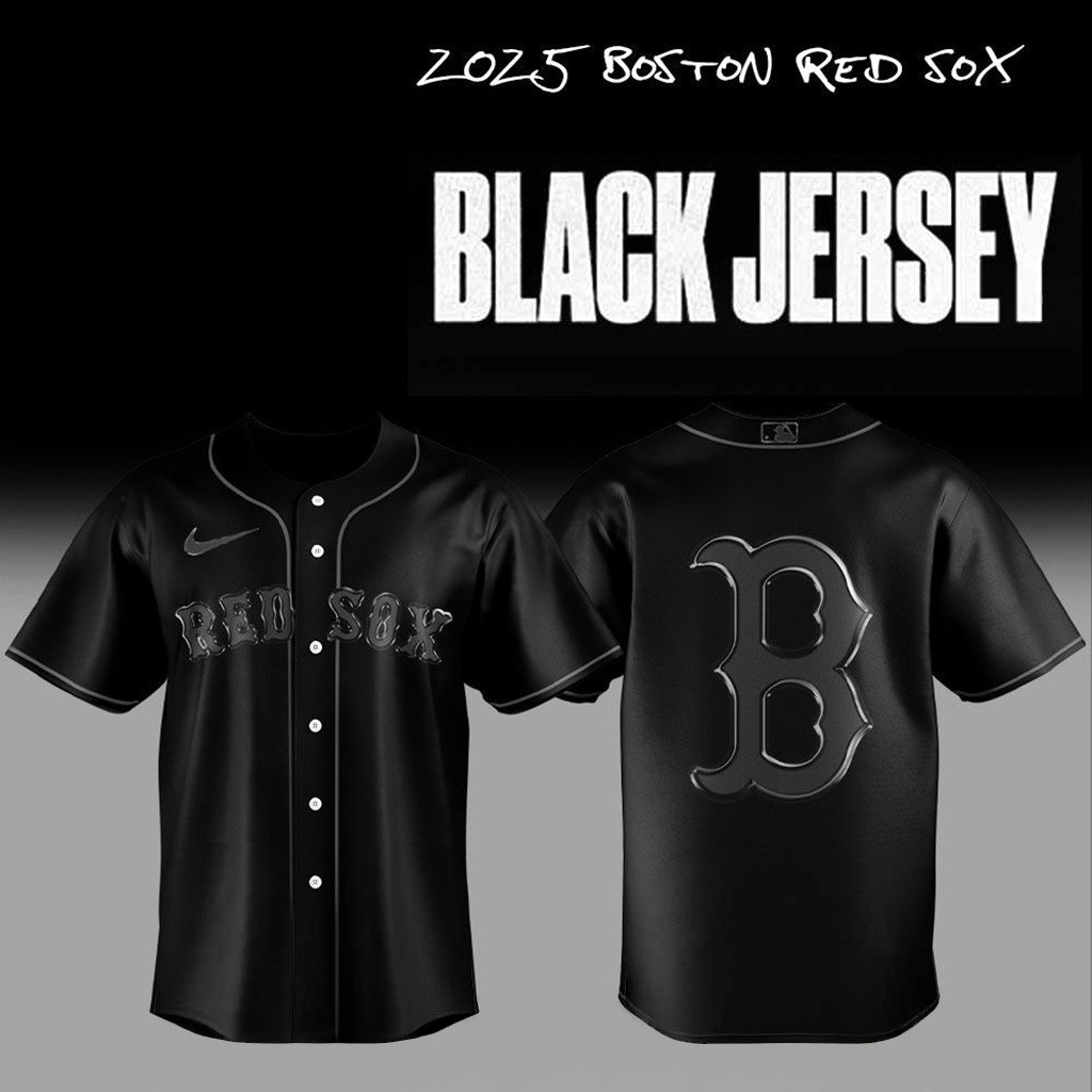 2025 Boston Red Sox Back In Black Jersey Boston Red Sox Merch Baseball Fans Gifts