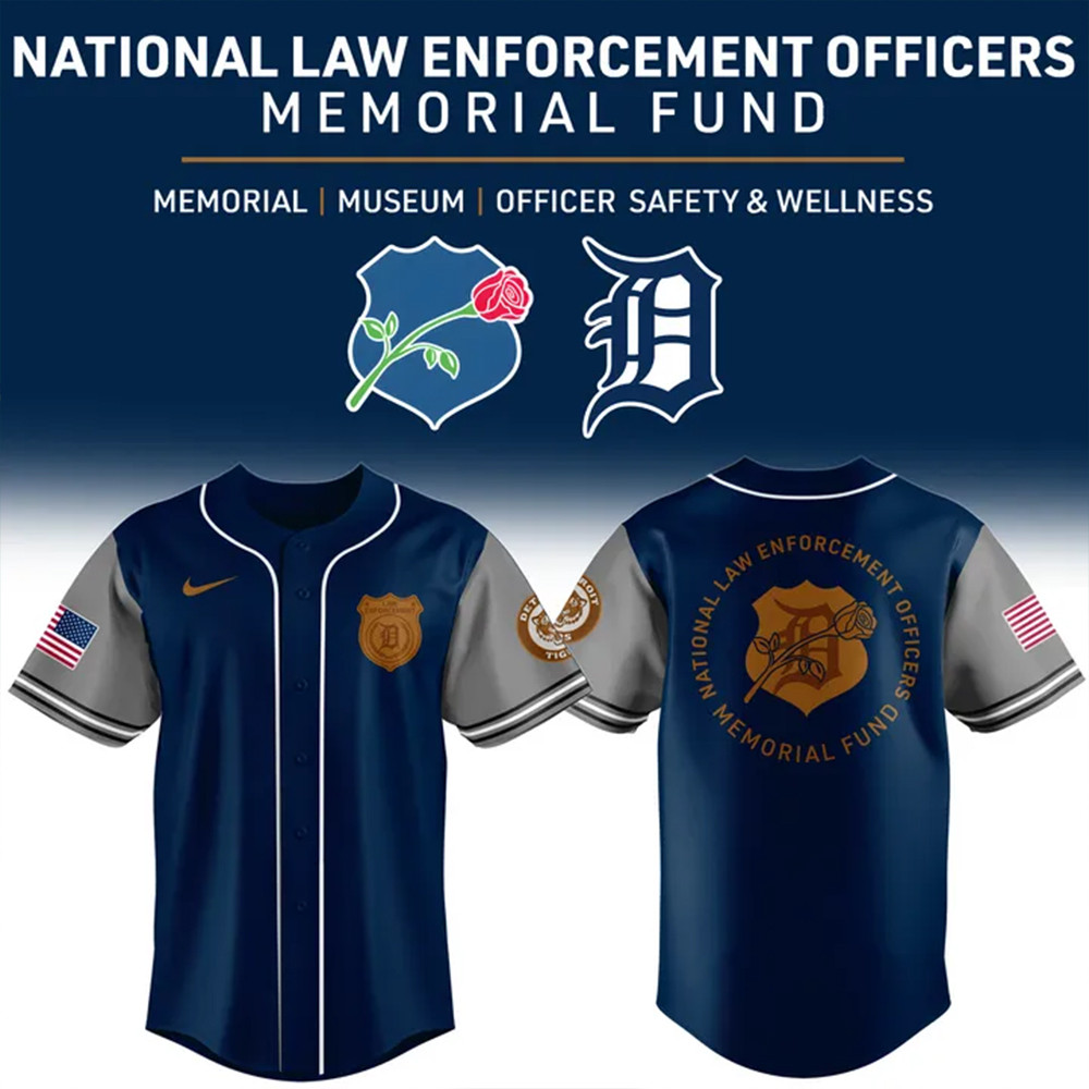2025 Detroit Tigers Law Enforcement Jersey Cool Gifts For Baseball Lovers