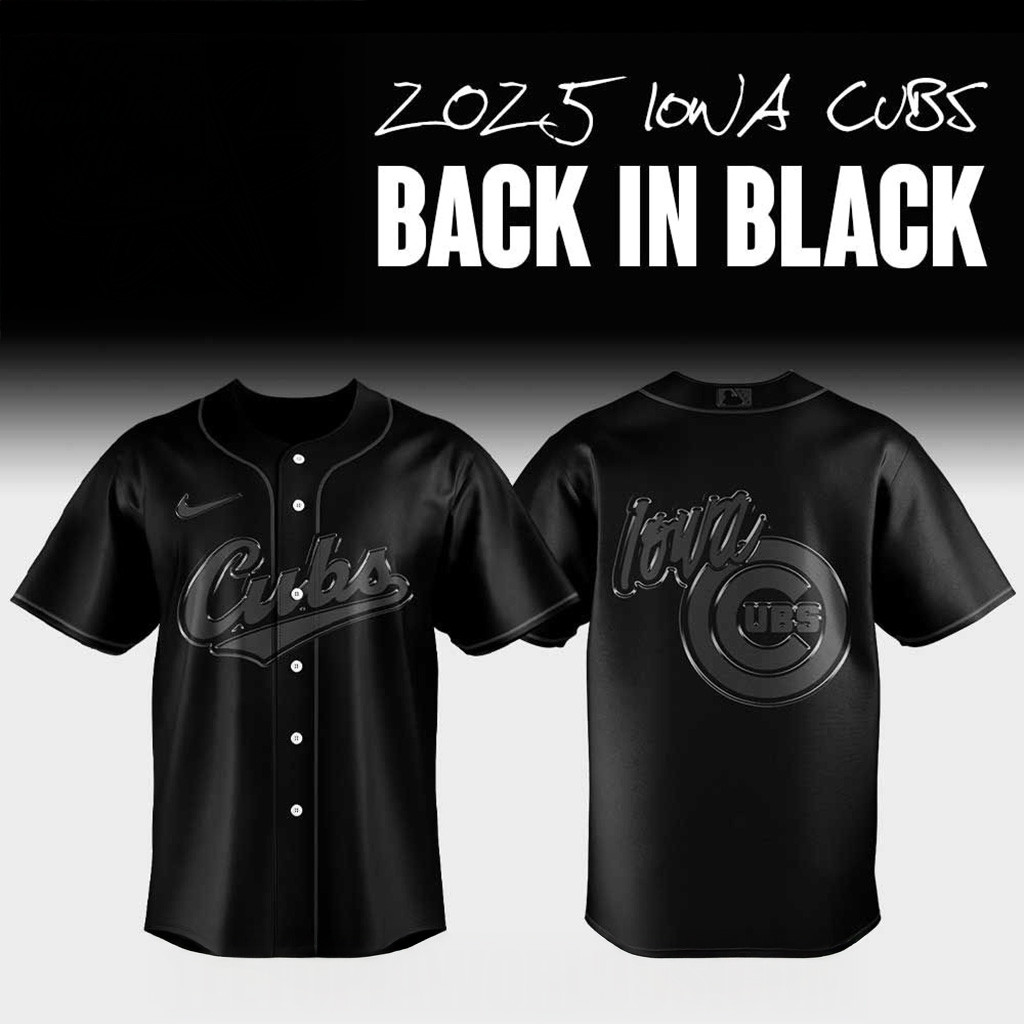 2025 Iowa Cubs Back In Black Jersey Iowa Cubs Merch Baseball Team Gift Ideas