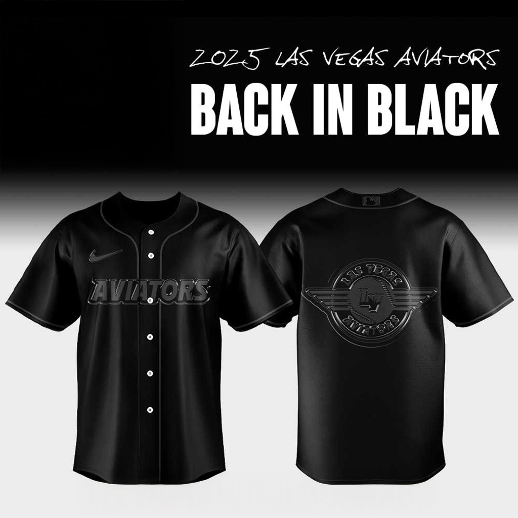 2025 Las Vegas Aviators Back In Black Jersey Las Vegas Aviators Merch Baseball Lover Gift Ideas