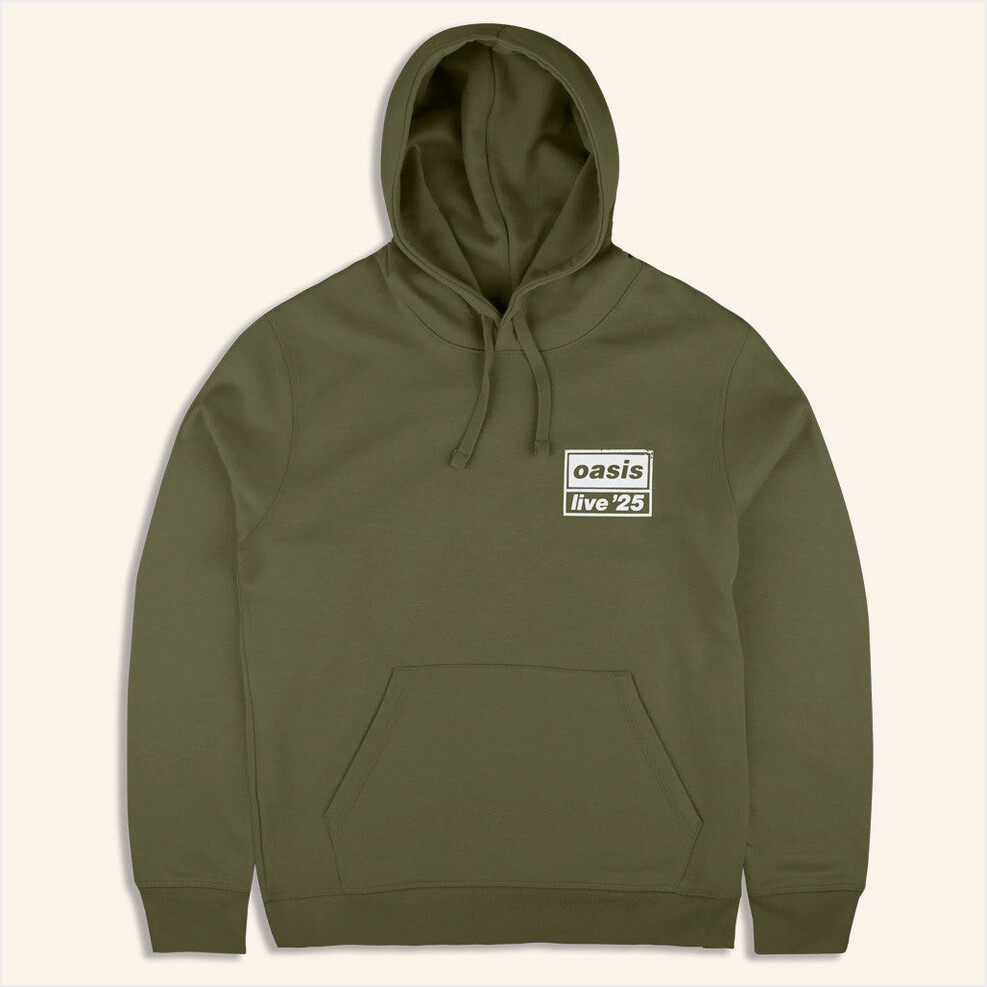 2025 Live '25 Distressed Tour Logo Hoodie Oasis Tour Merch Green Birthday Gifts For Friends