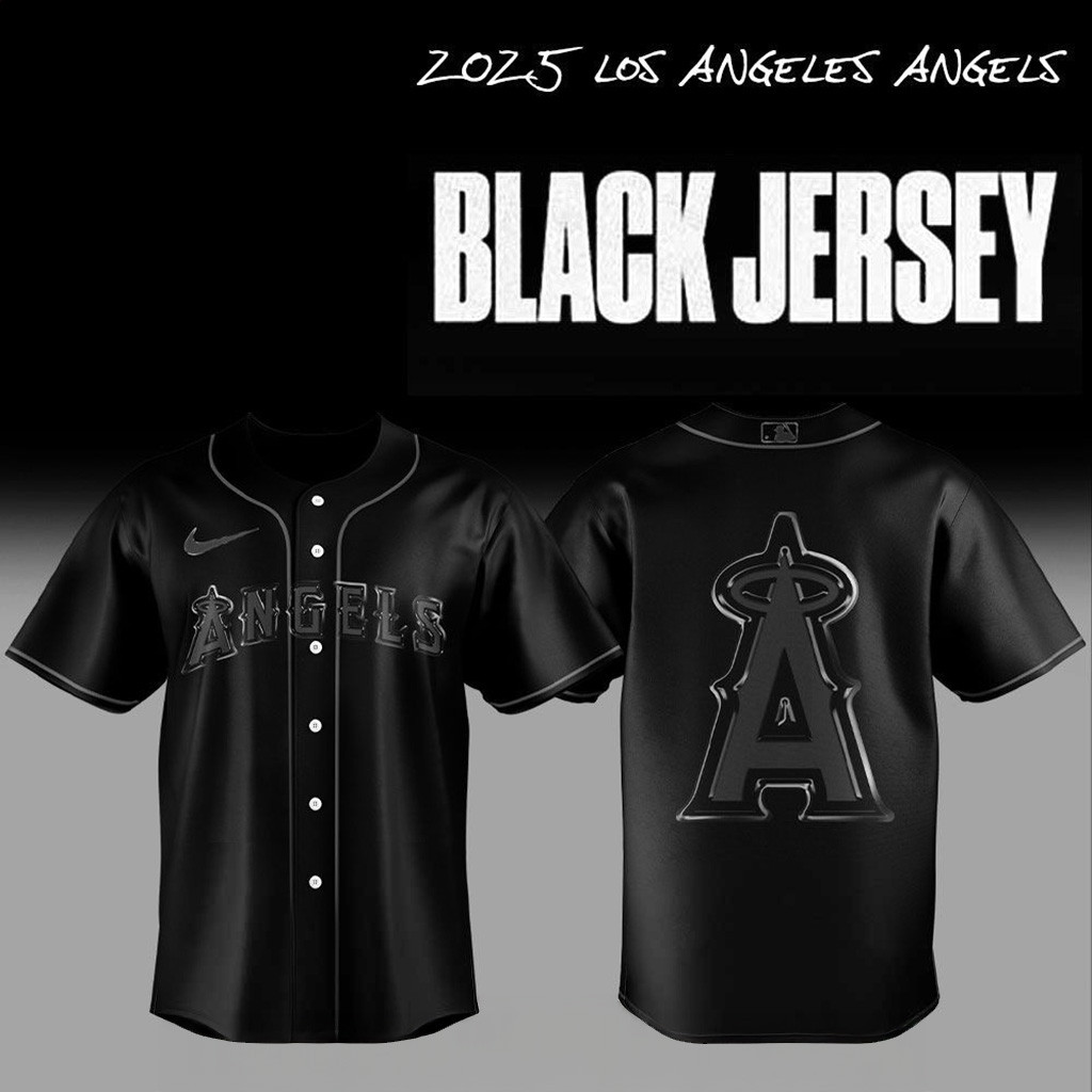 2025 Los Angeles Angels Back In Black Jersey Los Angeles Angels Merch Gifts For Husband