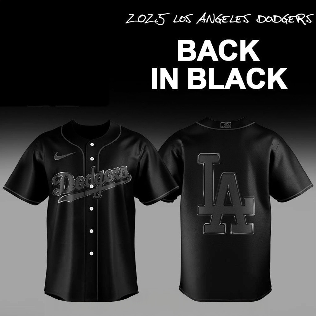 2025 Los Angeles Dodgers Back In Black Jersey Los Angeles Dodgers Merch Gifts For Husband