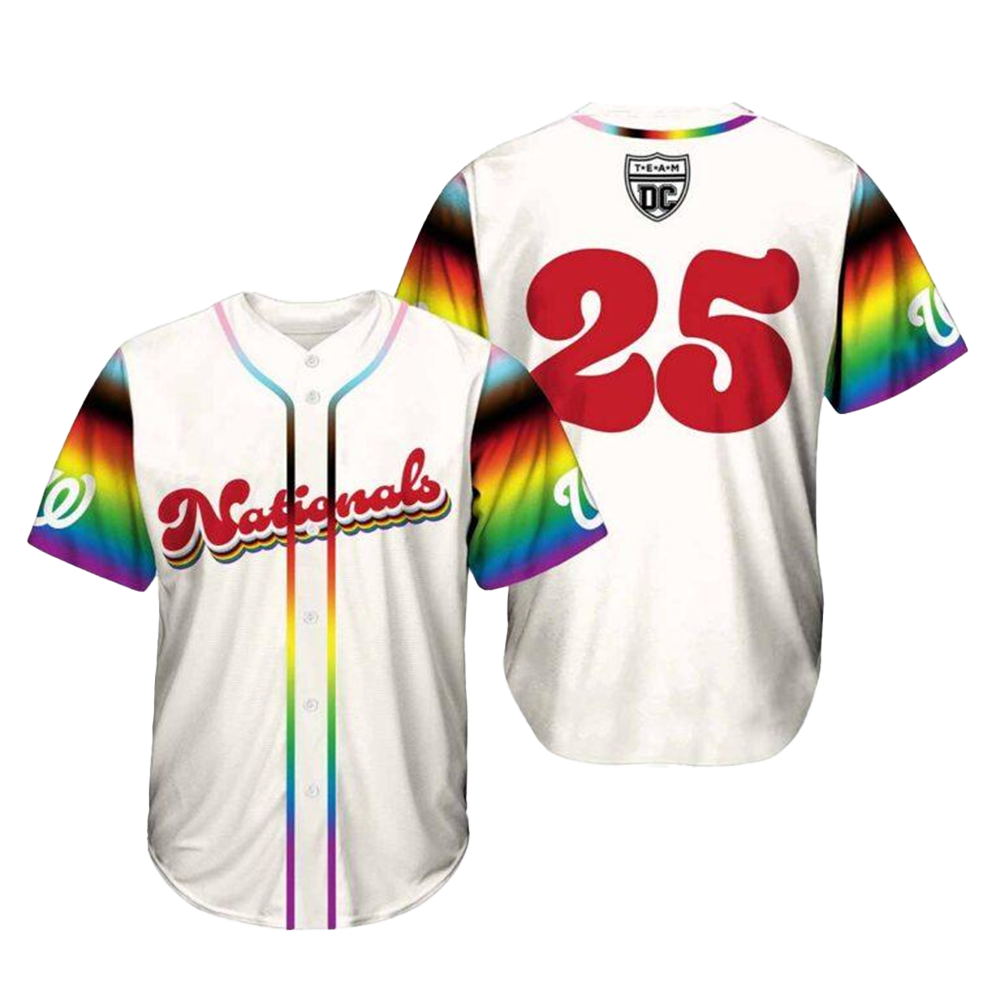 2025 Nationals Night Out LGBTQ Jersey Washington Nationals Merch Baseball Team Gift Ideas