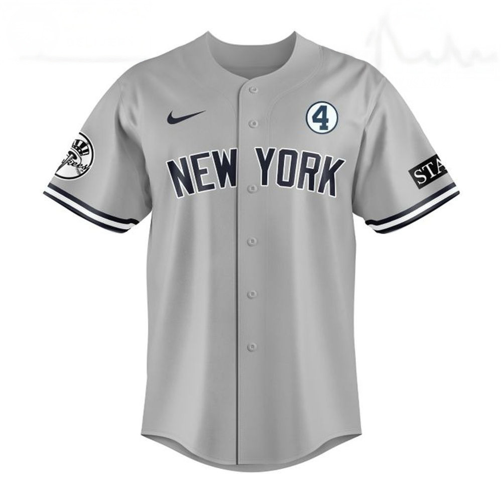 2025 New York Yankees X Lou Gehrig The Iron Horse Baseball Jersey Fathers Day Presents