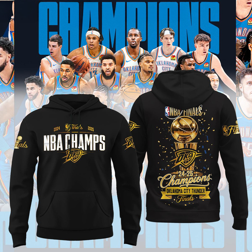 2025 OKC Thunder Champions Merch NBA Champions Hoodie Gifts For Dad