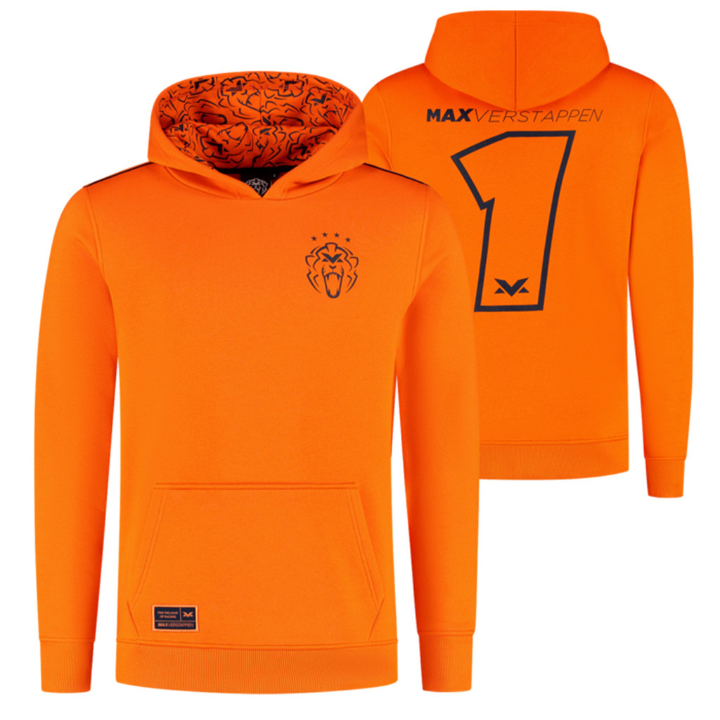 2025 Orange Lion Hoodie Max Verstappen Merch Red Bull Racing Gear Unleash The Lion Orange Hoodie