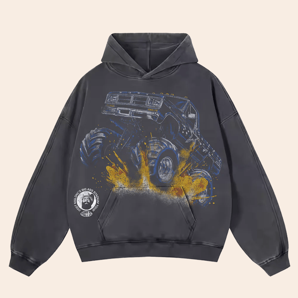 2025 Post Malone X Dallas Cowboys Monster Truck Hoodie Post Malone Tour Merch Gifts For Fans