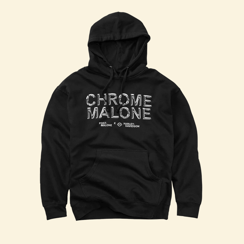 2025 Post Malone x H-D Chrome Malone Hoodie Post Malone Tour Merch First Fathers Day Gift Ideas