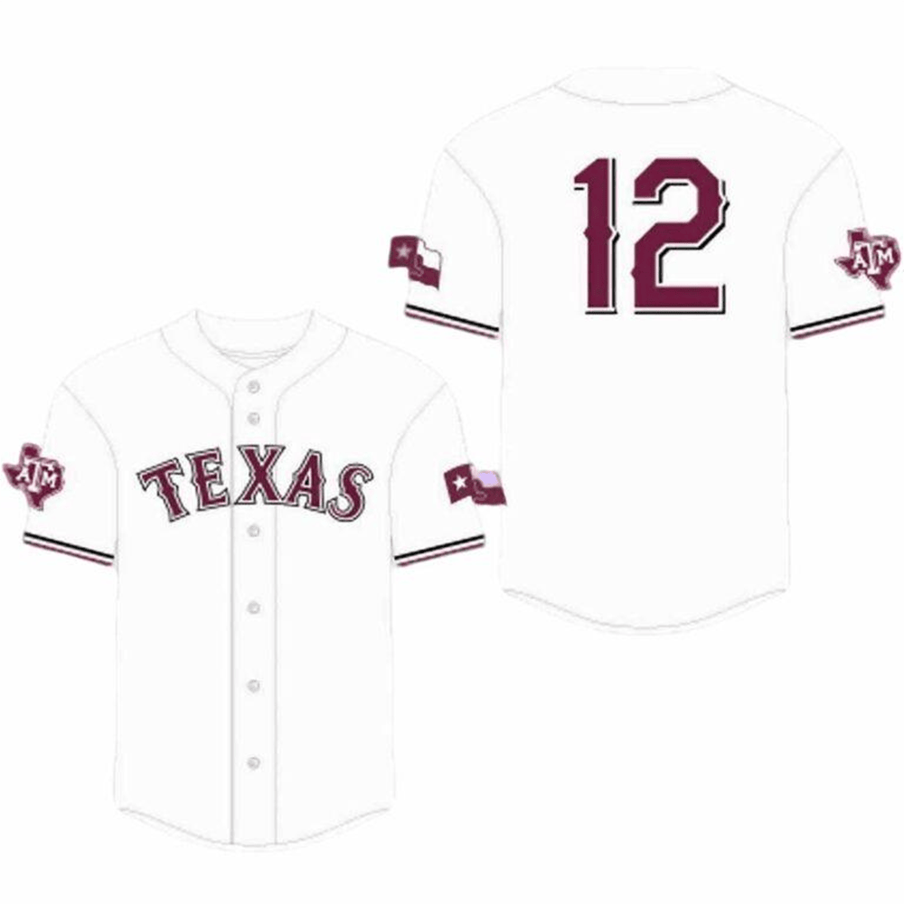 2025 Rangers Texas AM University Night Jersey Texas Rangers Merch Baseball Lover Gift Ideas