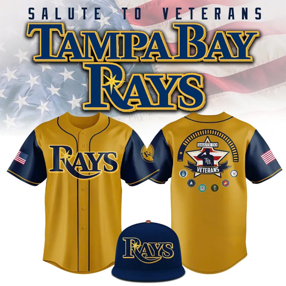 2025 TB Rays Salute to Service Jersey Baseball Lover Gift Ideas