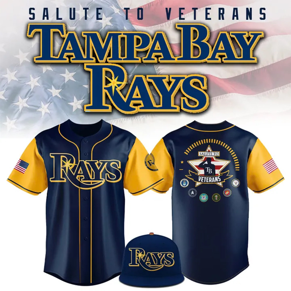 2025 TB Rays Salute to Service Jersey Cool Gifts For Baseball Lovers