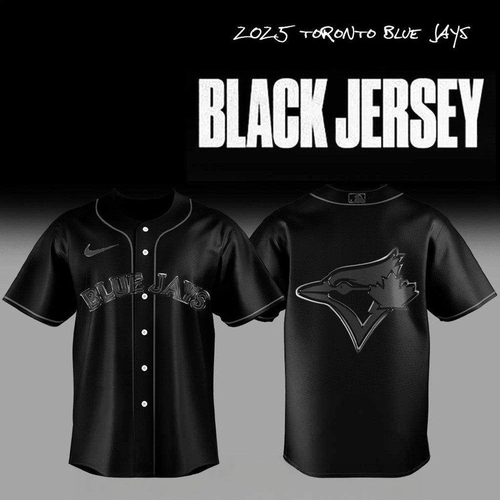 2025 Toronto Blue Jays Back In Black Jersey Toronto Blue Jays Merch Baseball Enthusiast Gifts
