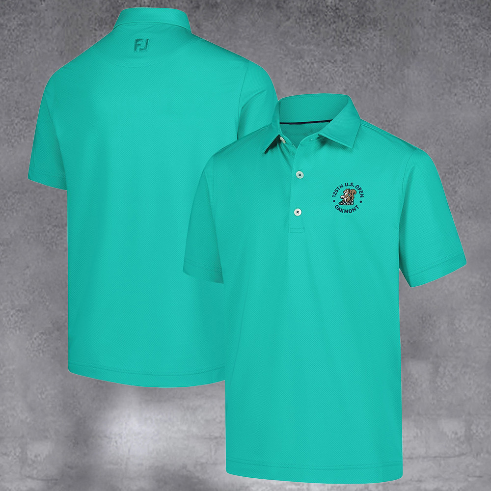 2025 U.S. Open Footjoy Green Tonal Dot Lisle Prodry Polo Gifts For Golf Fan
