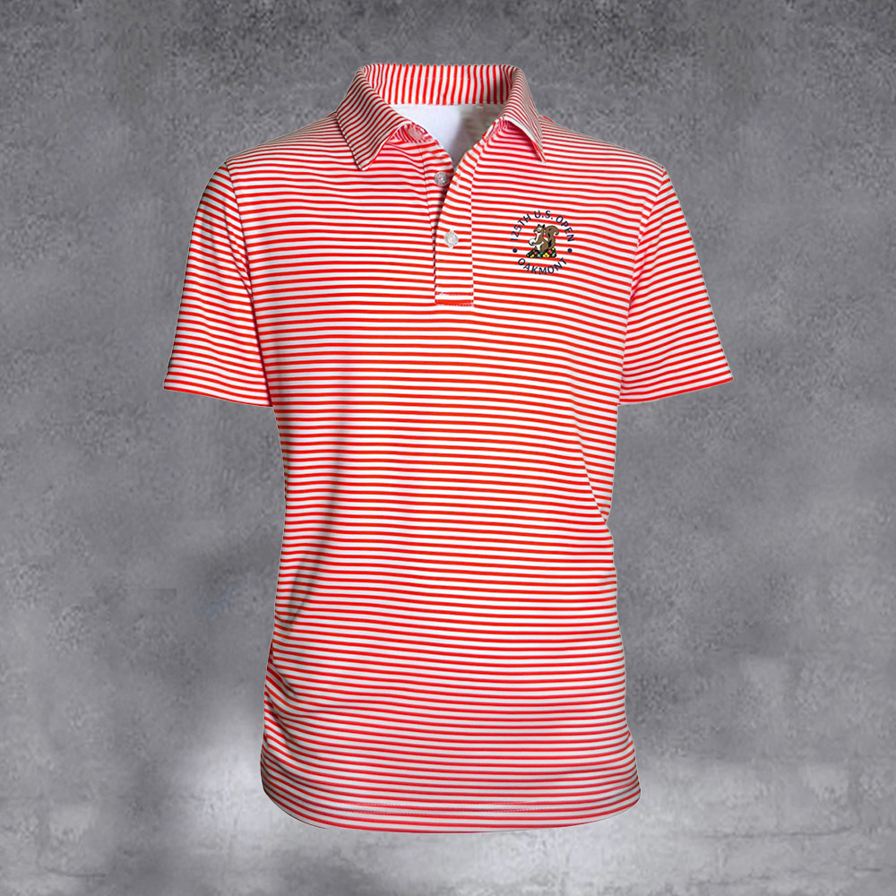 2025 U.S. Open Garb Red Carson Stripe Polo Best Ever Gifts For Sport Fans