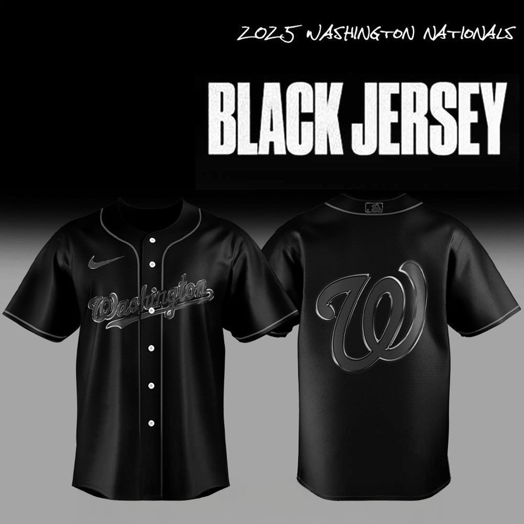 2025 Washington Nationals Back In Black Jersey Washington Nationals Merch Fans Gifts