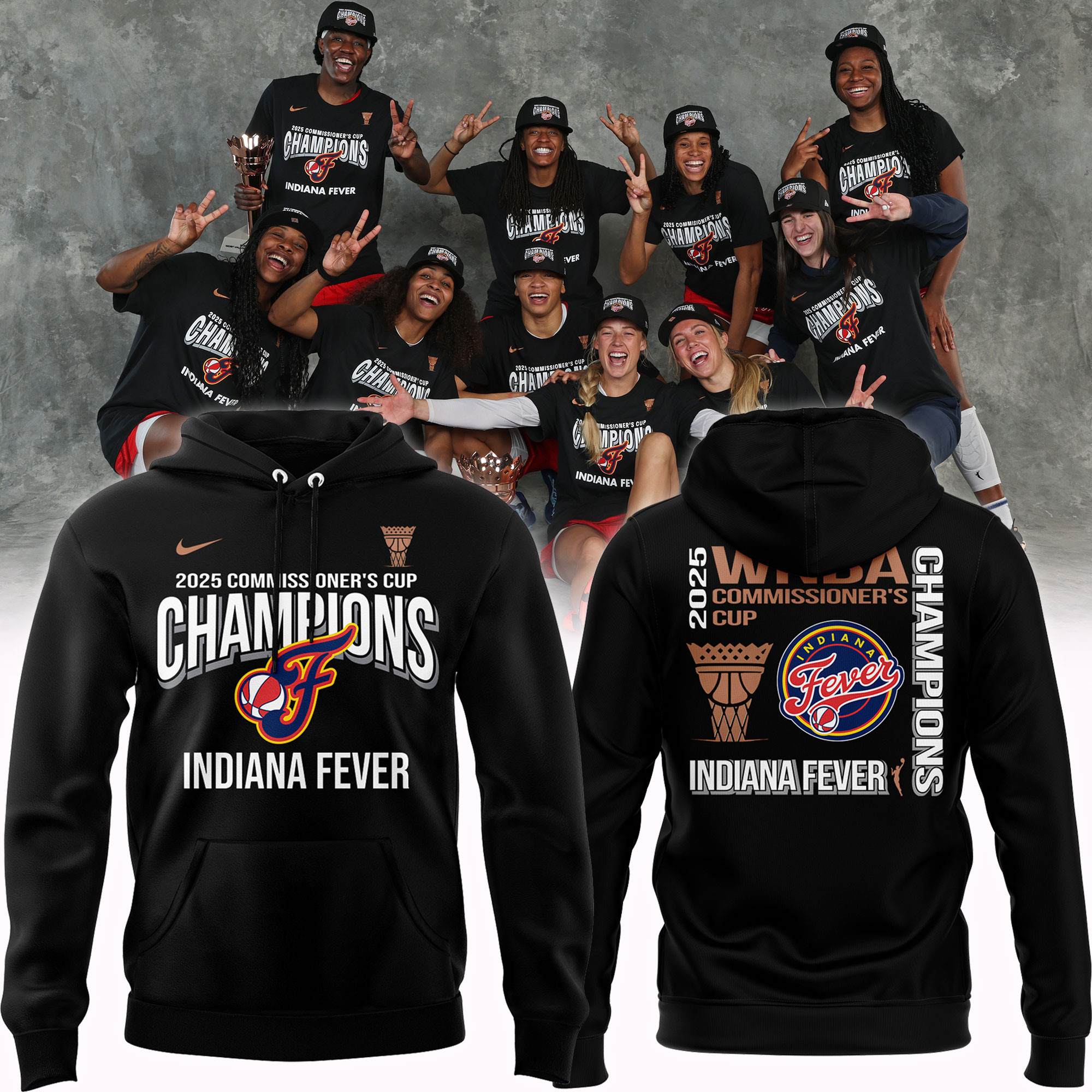 2025 Wnba Commissioners Cup Champions Hoodie Good Gifts For Basketball Fans