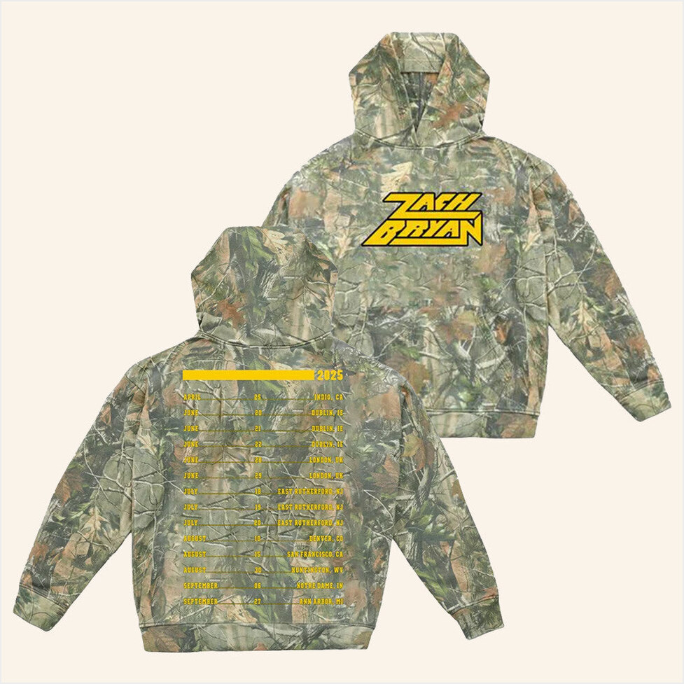 2025 Zach Bryan Camo Hoodie Zach Bryan Tour Merch Meadowlands Hoodie Birthday Gifts For Dad