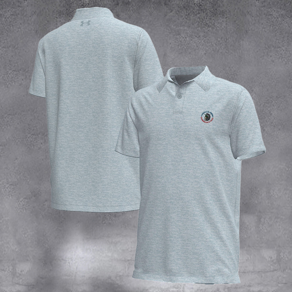 2026 U.S. Open Under Armour Blue Aura Heather Polo Gift Ideas For Him