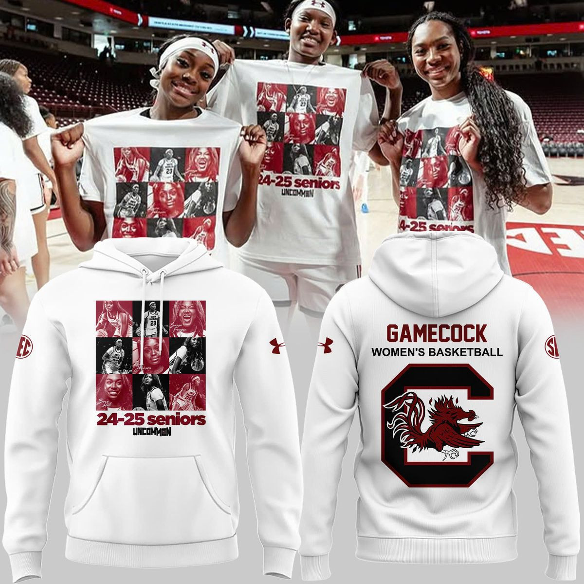 24 25 Seniors Gamecock Women's Basketball Hoodie Basketball Fan Gift Ideas