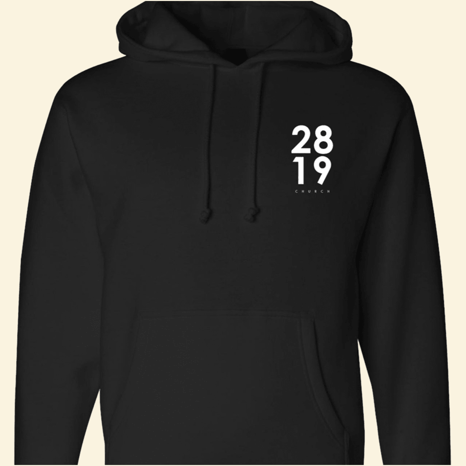 2819 Church Merchandise Black Hoodie 2819 Merch Father's Day Presents For Son Gift Idea for Him